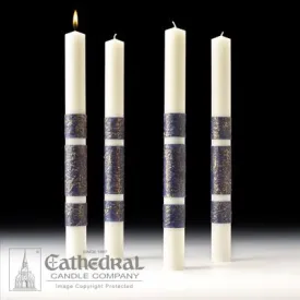 2" X 12" Artisan Wax Advent Candle Set (4 Sarum Blue)