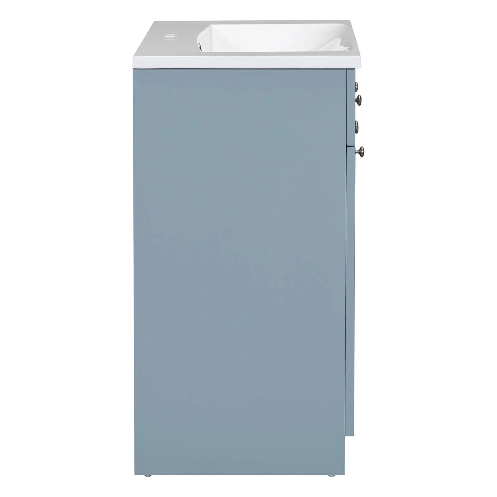 30" Blue Gray Bathroom Vanity with Soft-Close Doors