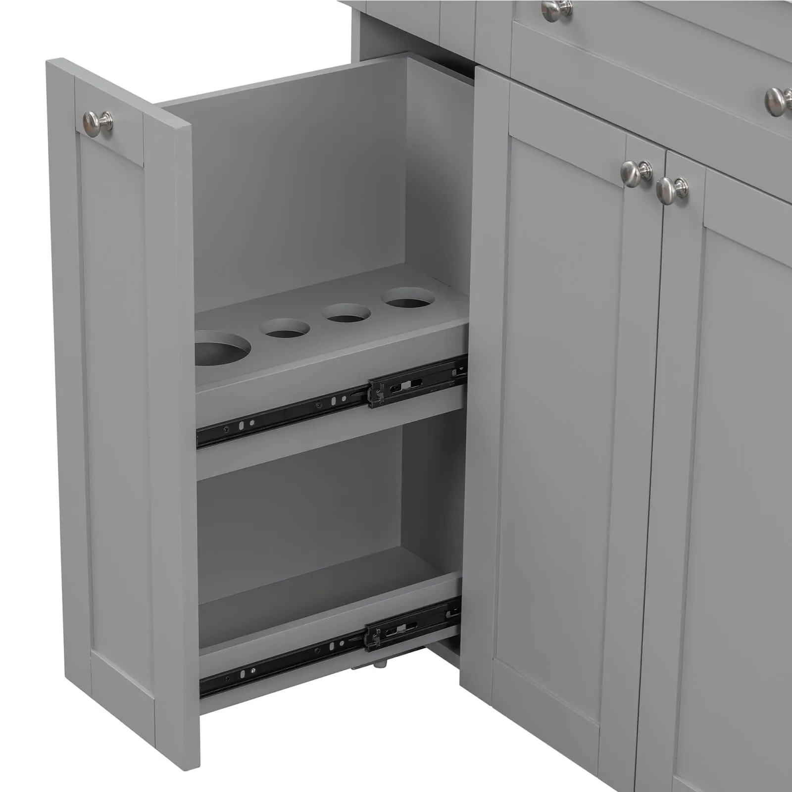 30" Gray Bathroom Vanity with Soft-Close Doors