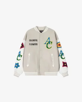 Achoke Floral Embroidered Colorful Baseball Jacket