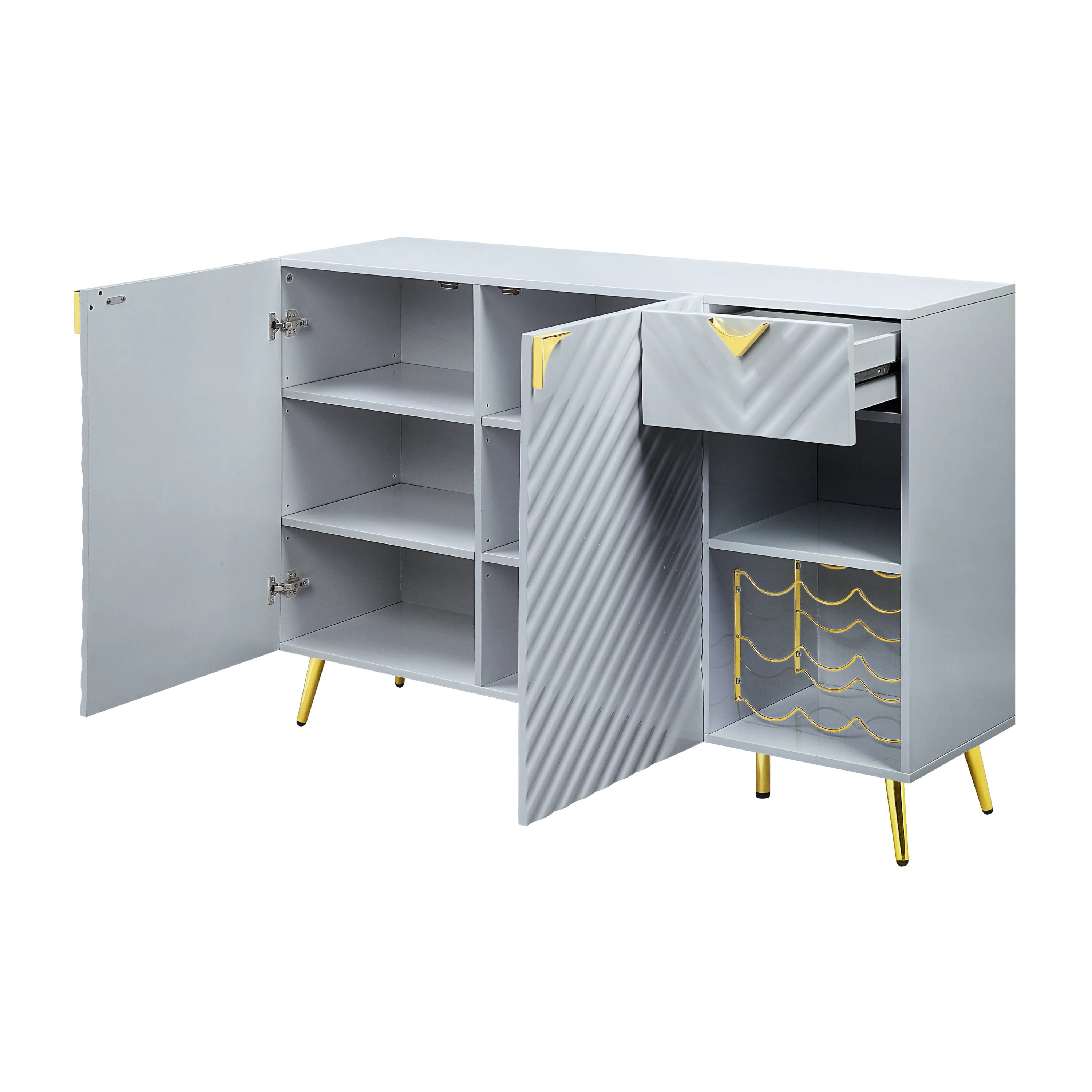 ACME Gaines Server, Gray High Gloss Finish DN01262