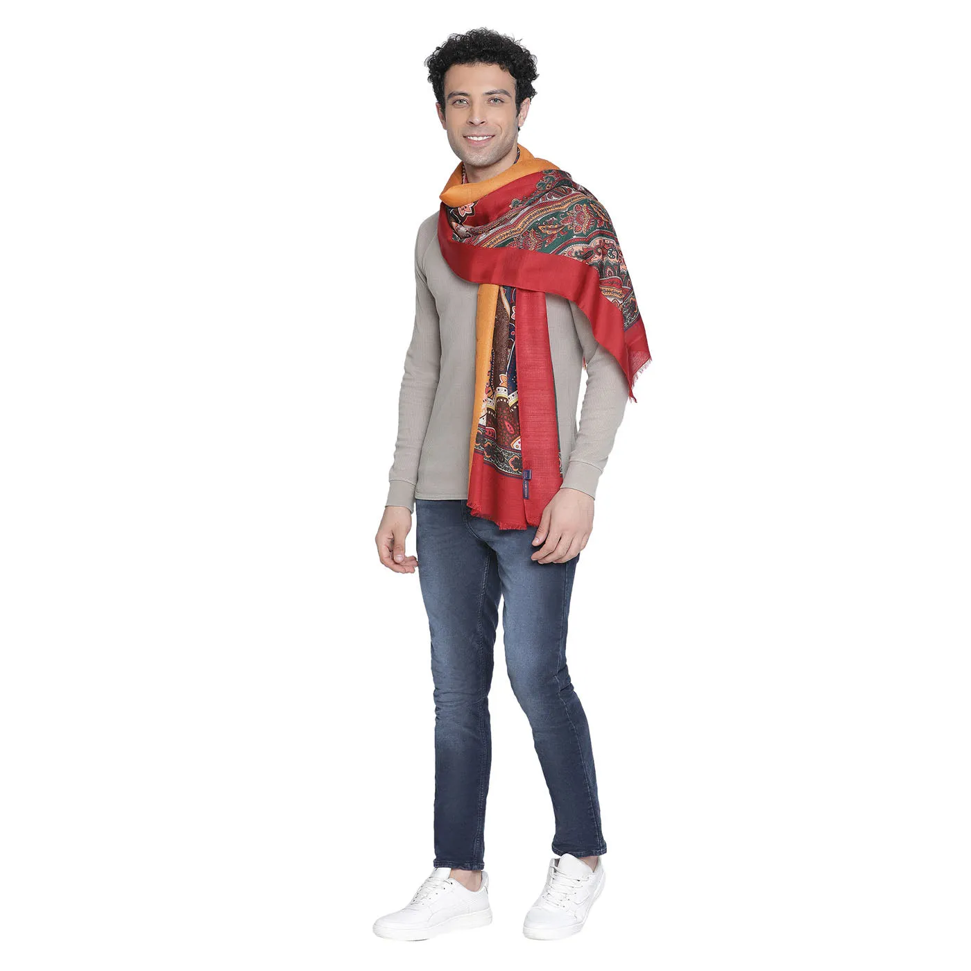 Aliza Men Wool Silk Blend Muffler