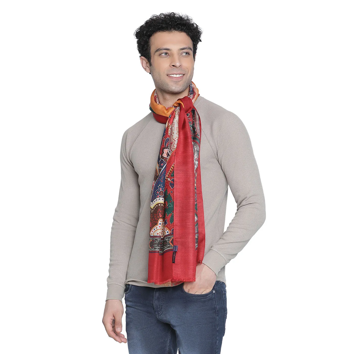 Aliza Men Wool Silk Blend Muffler