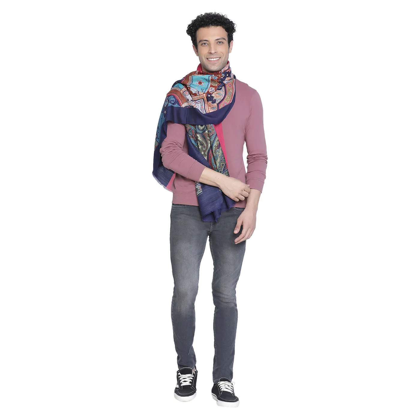 Aliza Men Wool Silk Blend Muffler