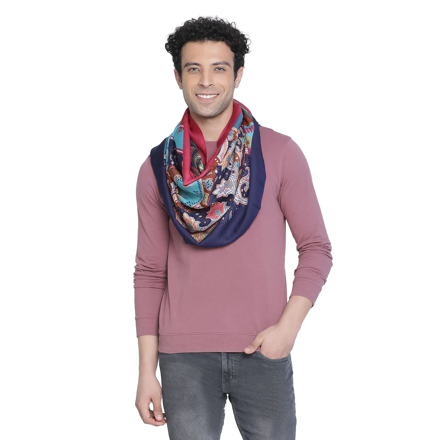 Aliza Men Wool Silk Blend Muffler