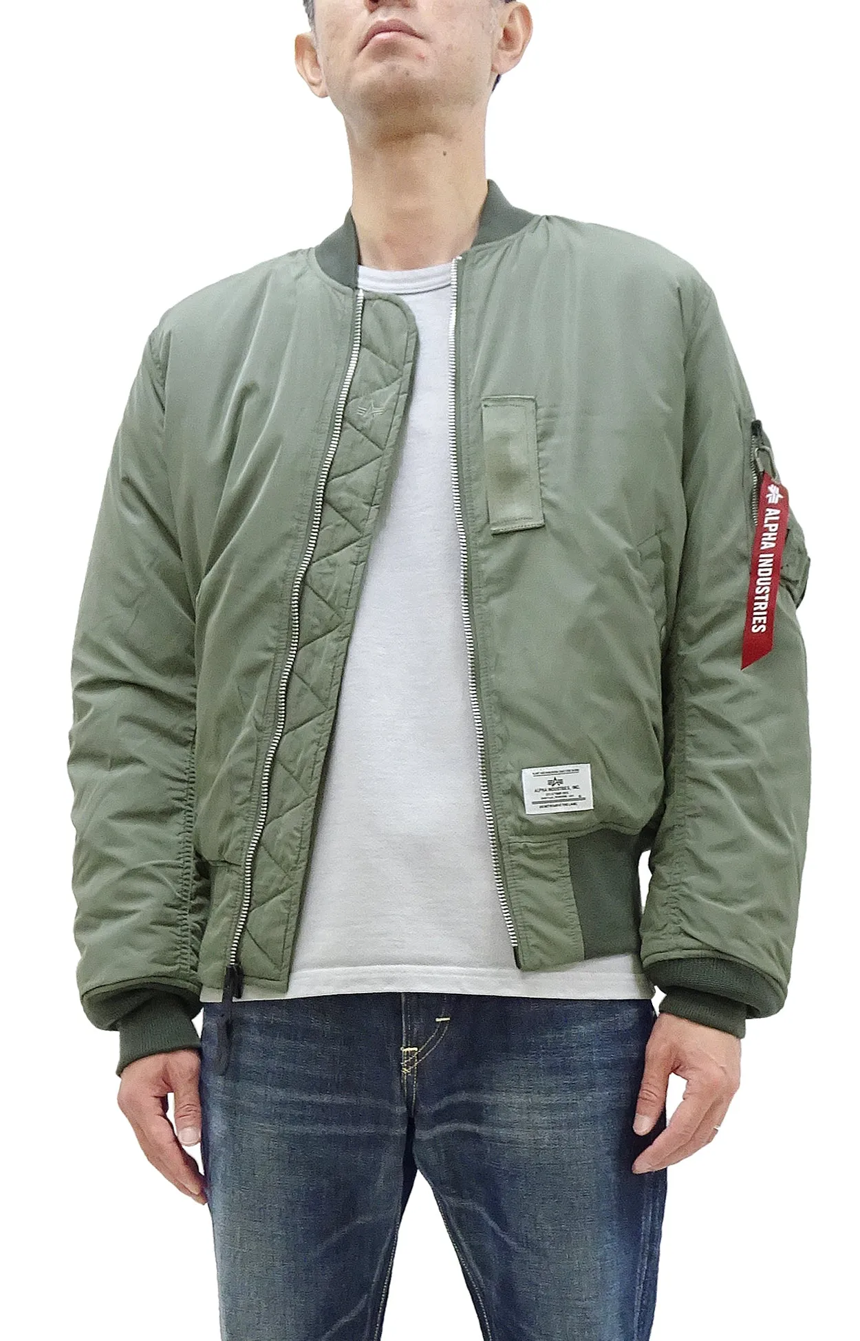 Alpha Industries Lightweight MA-1 Jacket Men's Casual Updated Version of the MA1 Flight Bomber Jacket TA0720 059 Vintage-Gray