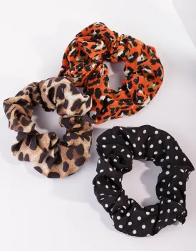 Animal Polka Dot Scrunchie 3 Pack