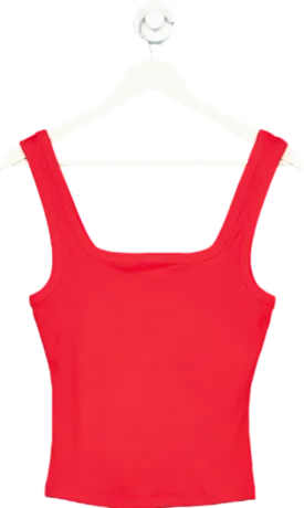 ASOS Red Ribbed Tank Top UK S