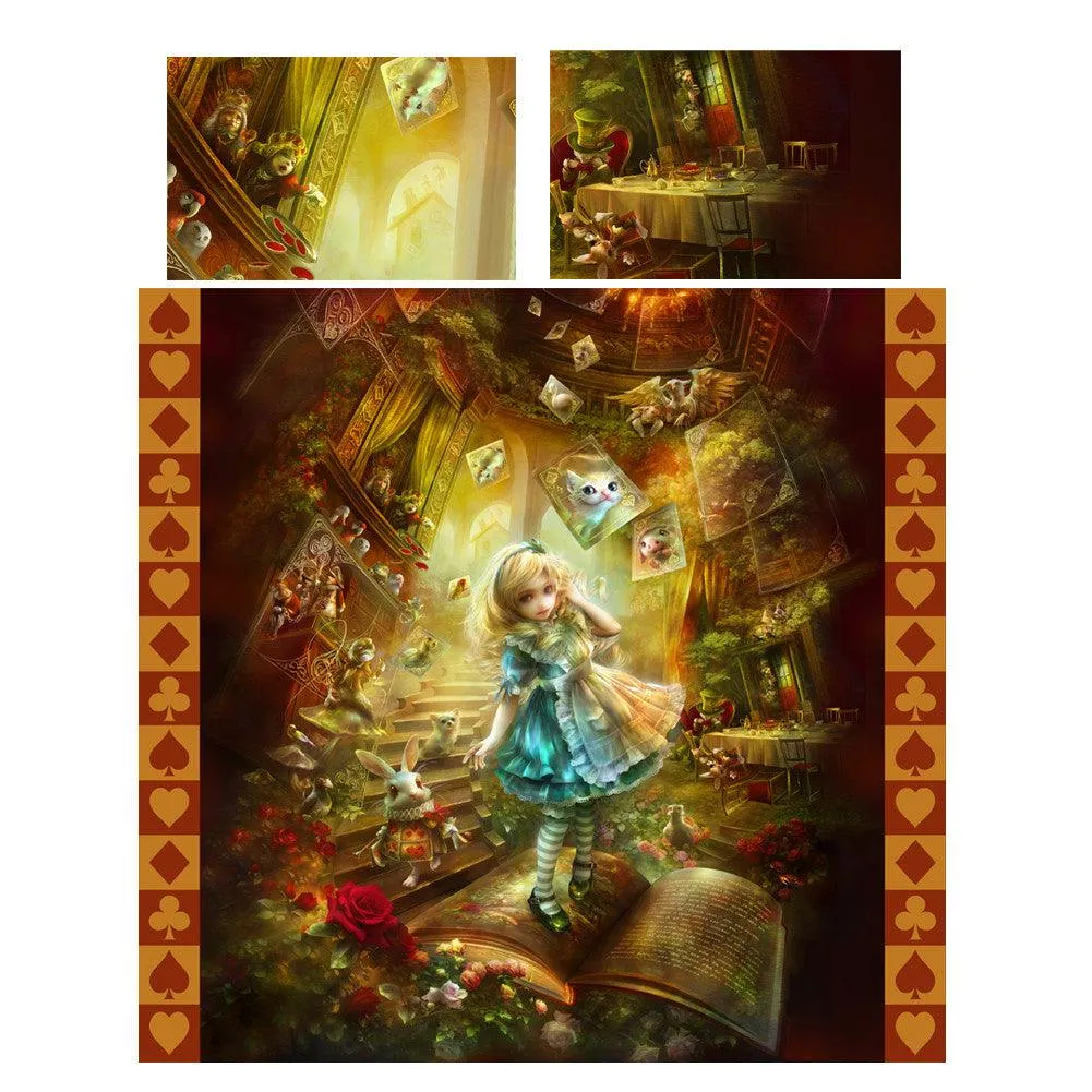 Autumn Bedroom Decor - ALICE IN WONDERLAND - Duvet Covers Set UK Kingsize/ US Queen