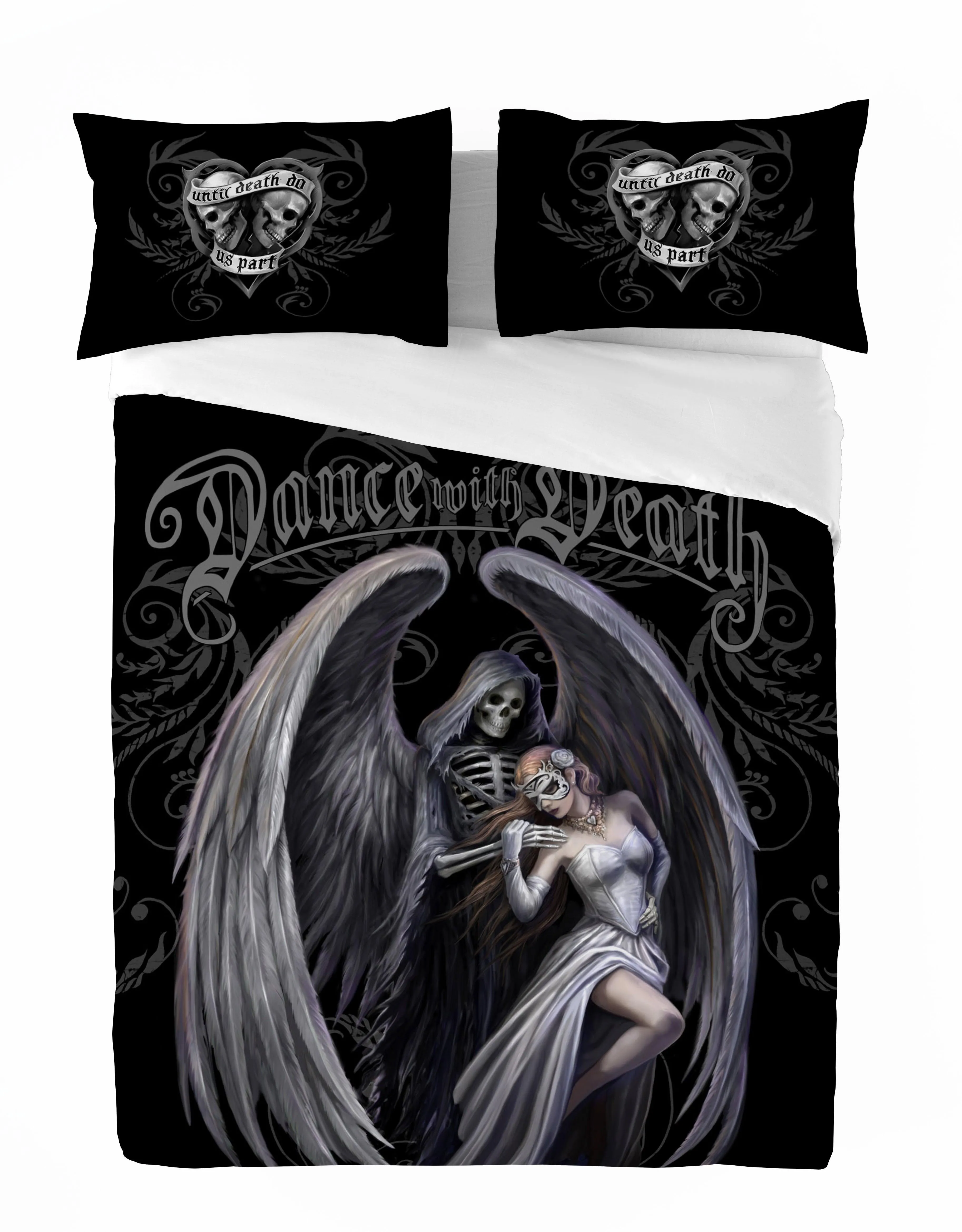 Autumn Bedroom Decor DANCE WITH DEATH -Duvet & Pillow Cover Set UK SuperKing /US Kingsize