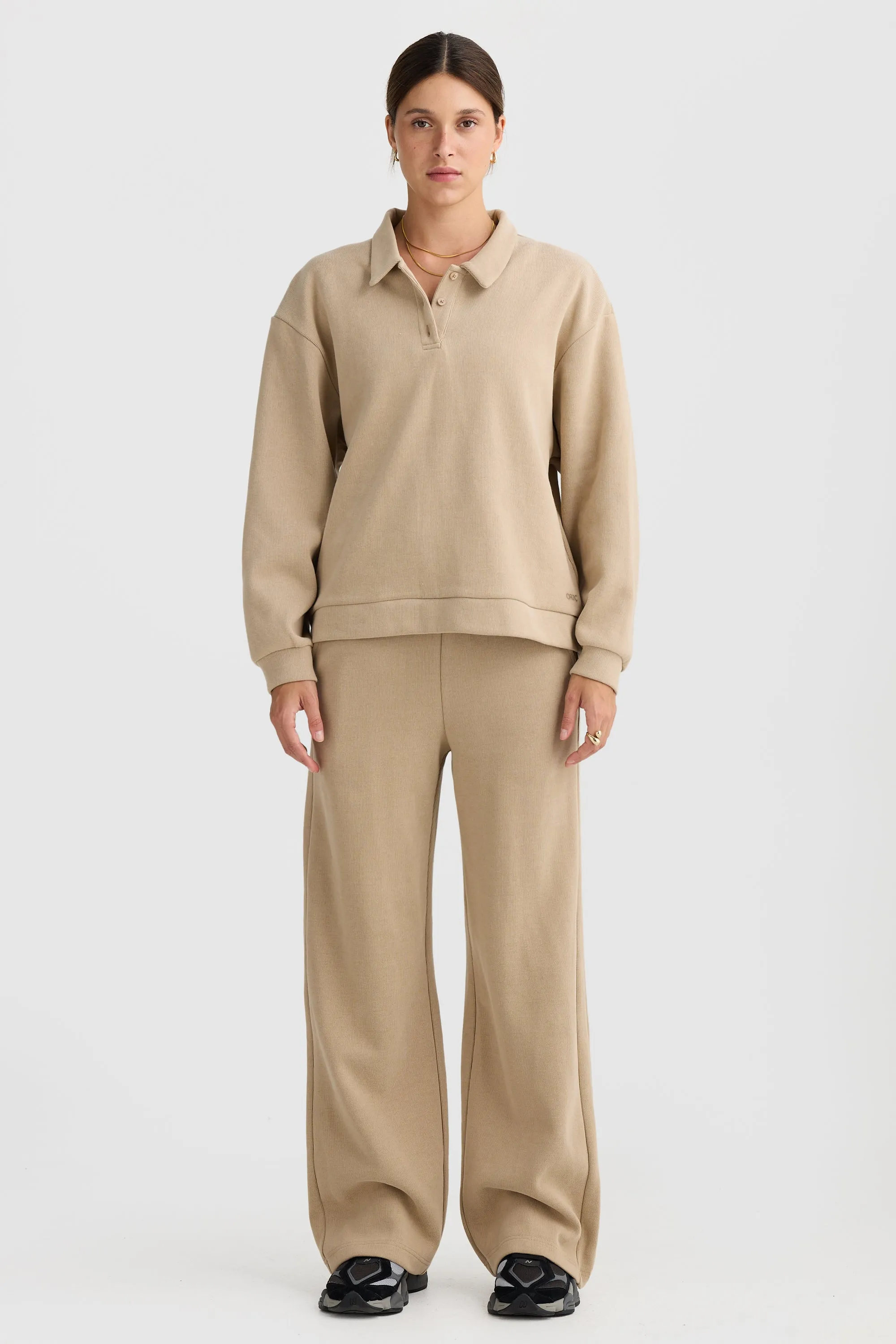 Ava Polo Sweater Taupe