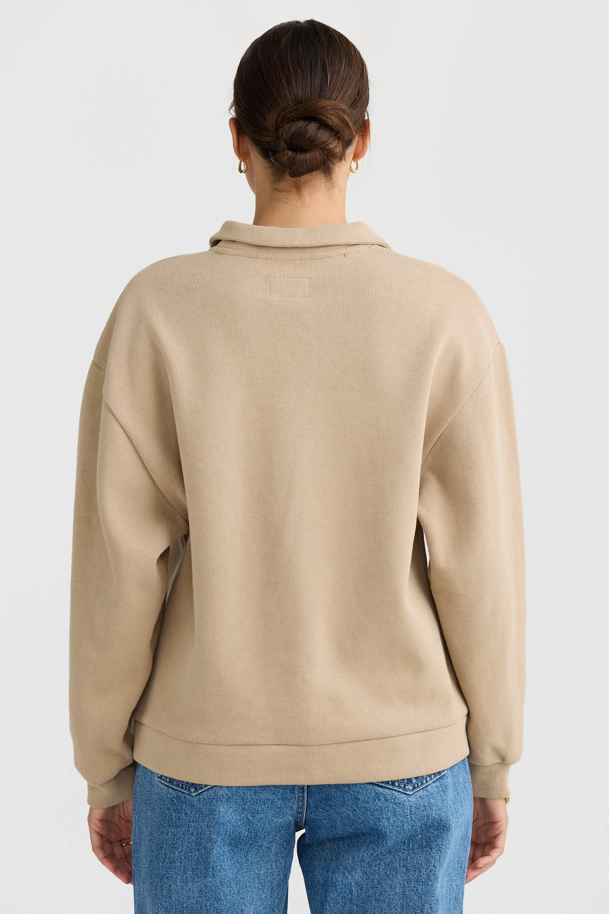 Ava Polo Sweater Taupe