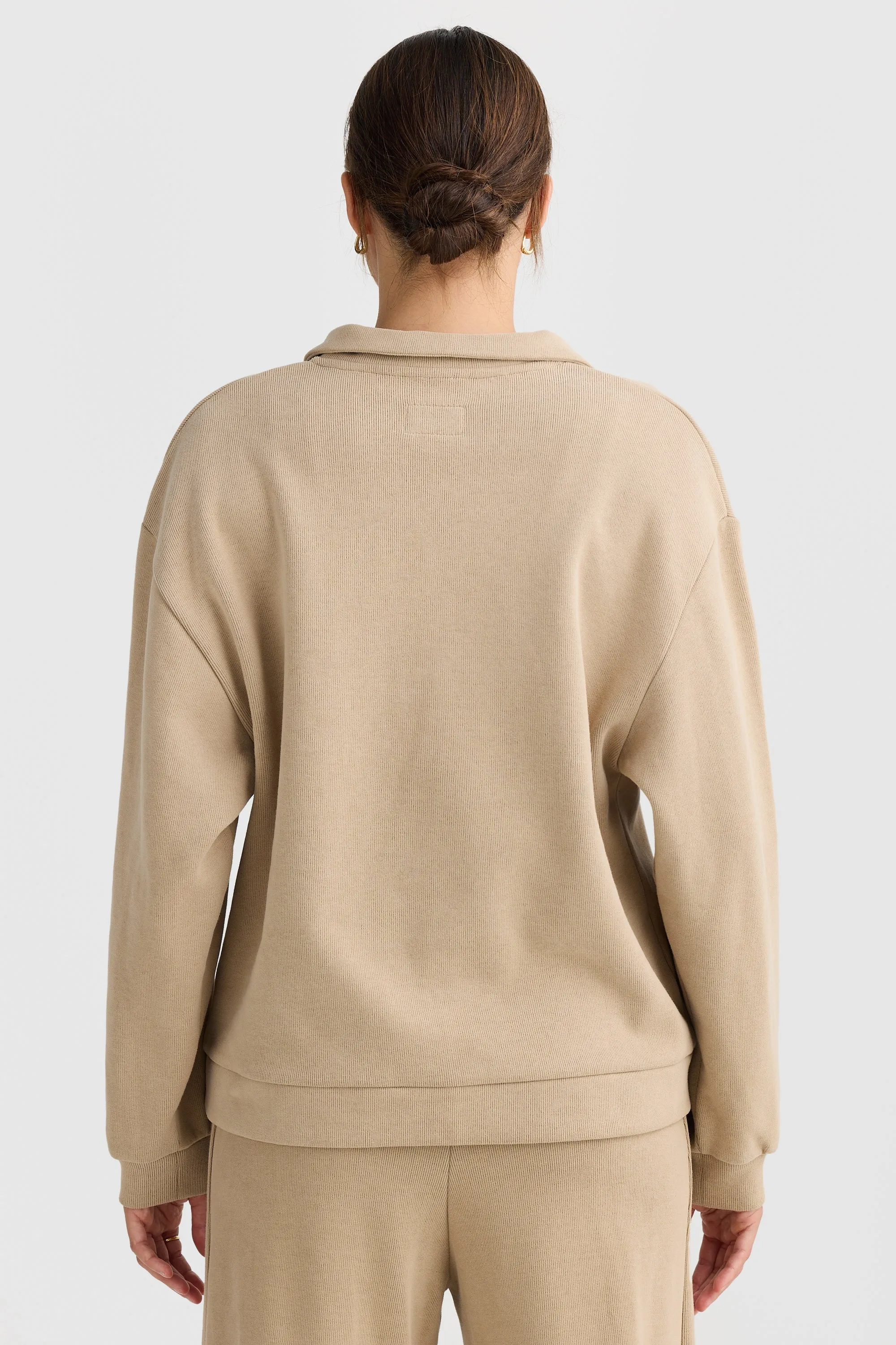 Ava Polo Sweater Taupe