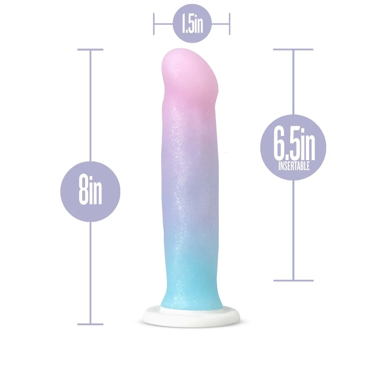 Avant By Blush® | Lucky D17: Artisan 8 Inch Dildo with Suction Cup Base - Elegantly Made with Smooth Ultrasilk® Purio™ Silicone