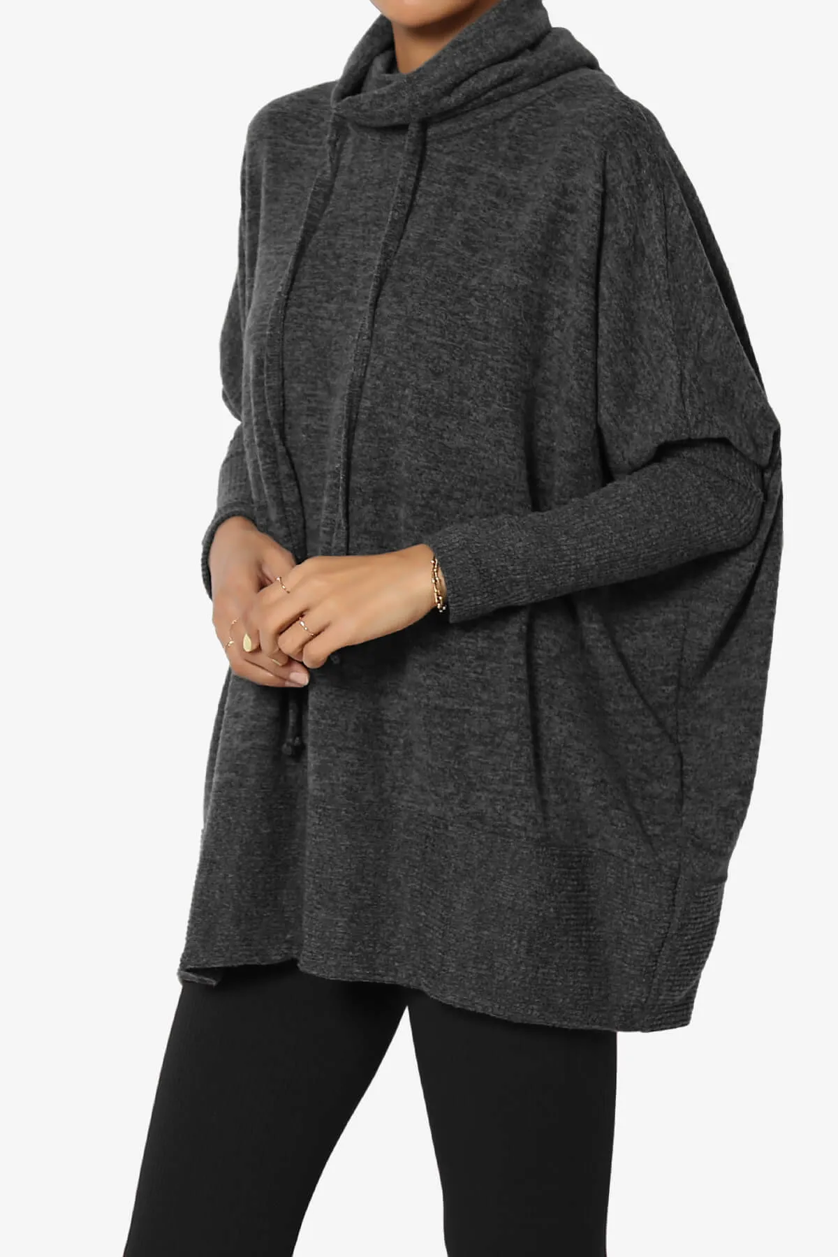 Barclay Cowl Neck Melange Knit Oversized Sweater PLUS