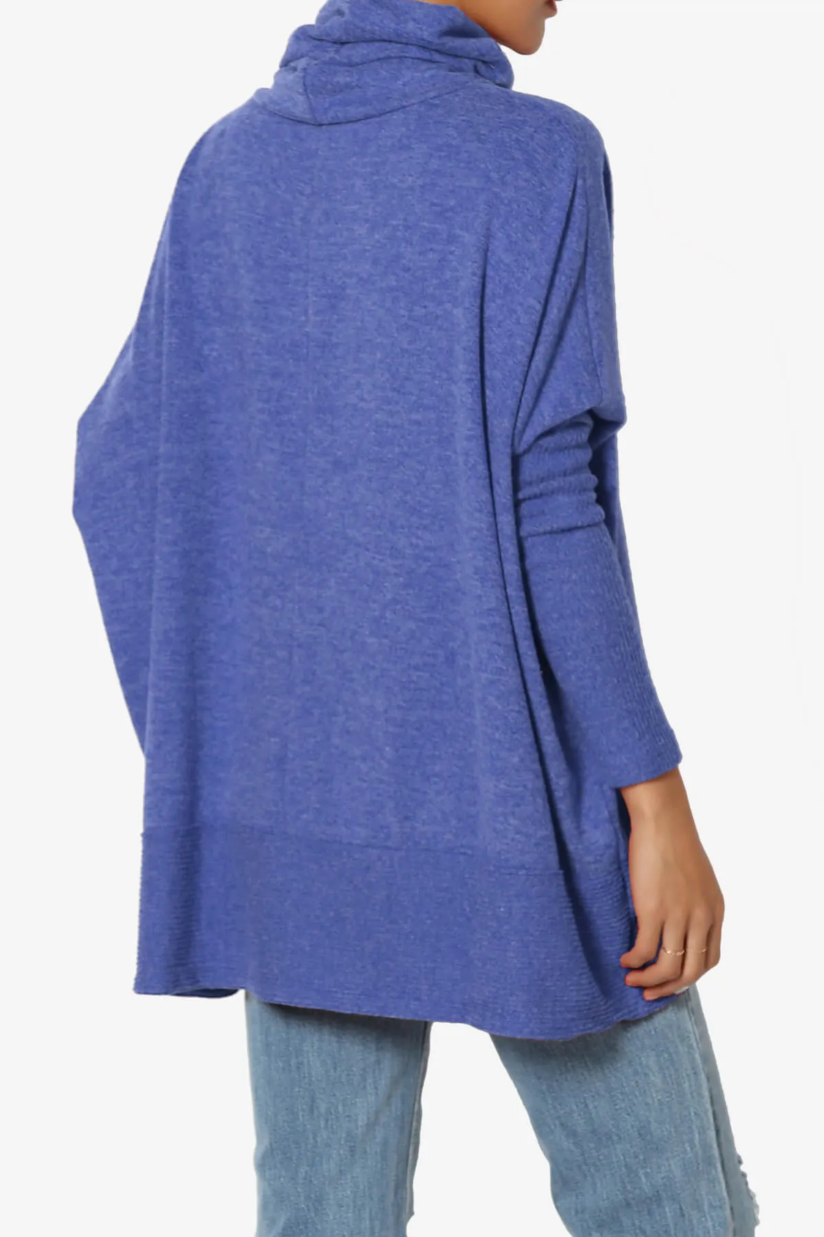 Barclay Cowl Neck Melange Knit Oversized Sweater PLUS