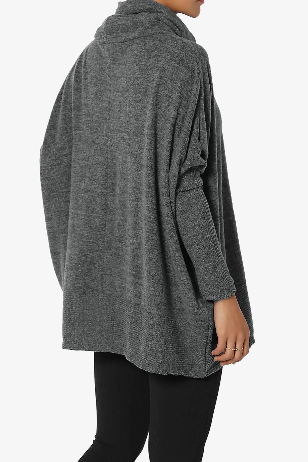 Barclay Cowl Neck Melange Knit Oversized Sweater PLUS