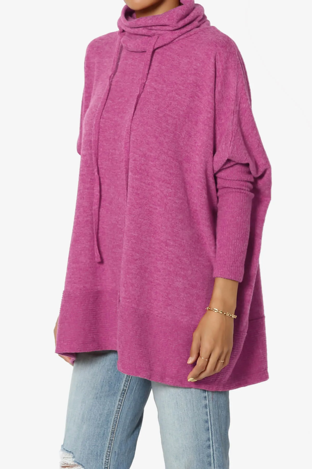 Barclay Cowl Neck Melange Knit Oversized Sweater PLUS