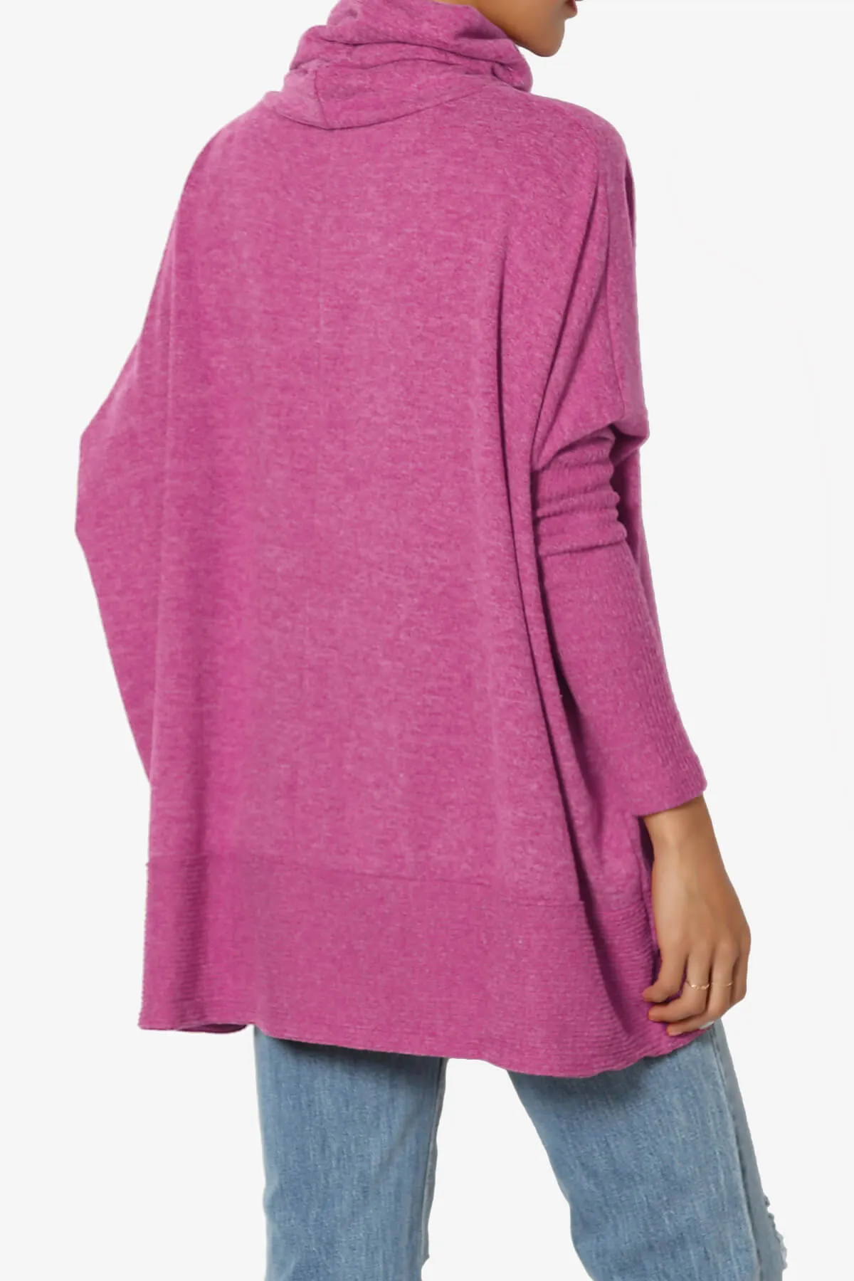 Barclay Cowl Neck Melange Knit Oversized Sweater PLUS