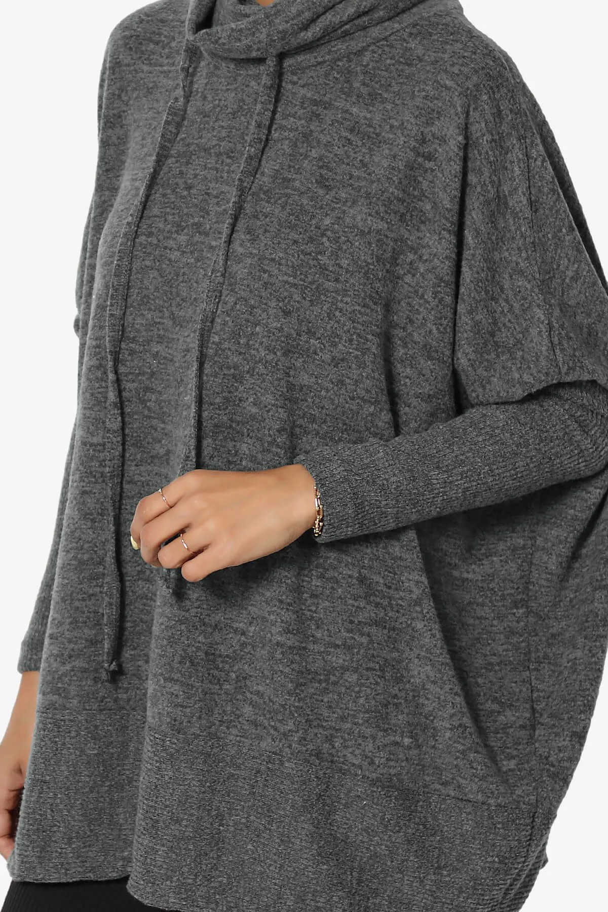 Barclay Cowl Neck Melange Knit Oversized Sweater PLUS