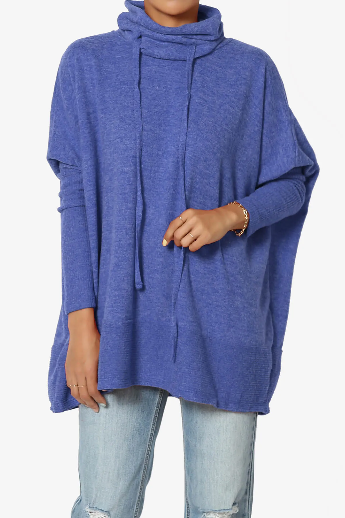 Barclay Cowl Neck Melange Knit Oversized Sweater PLUS