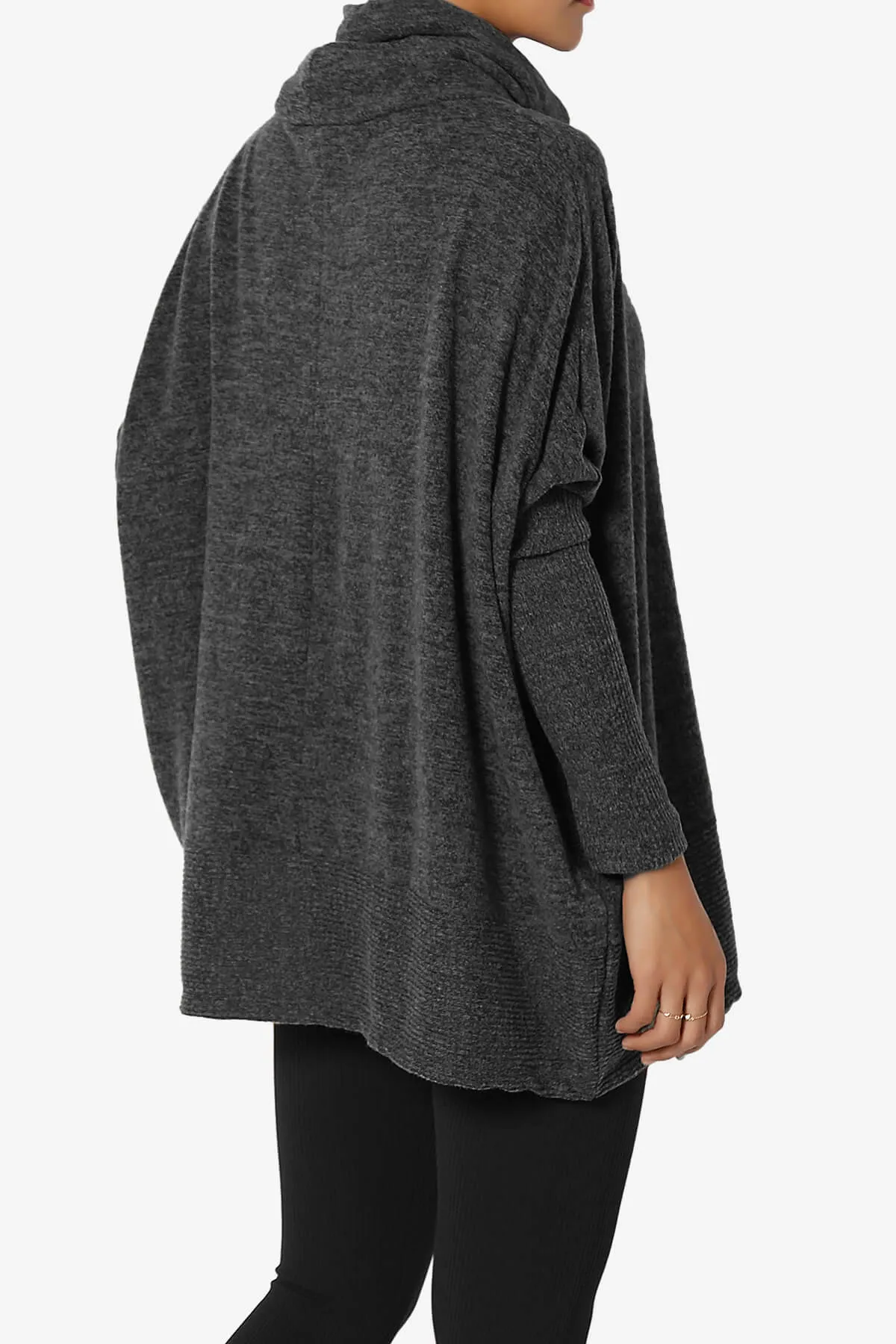 Barclay Cowl Neck Melange Knit Oversized Sweater PLUS