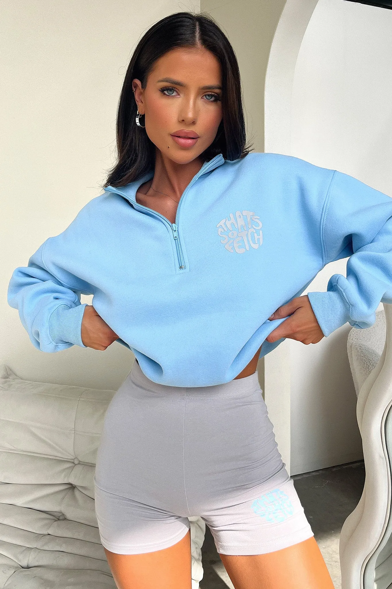 Beckham Half Zip Sweater - Blue