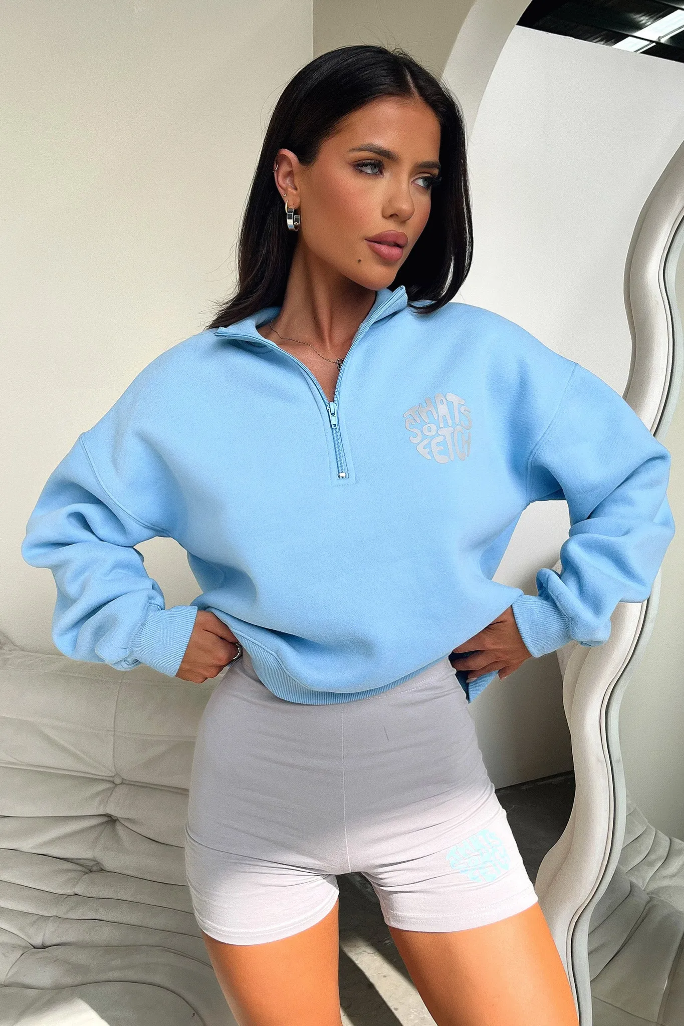 Beckham Half Zip Sweater - Blue