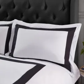 Bianca White and Black Cotton Tailored Oxford Pillowcase Pair