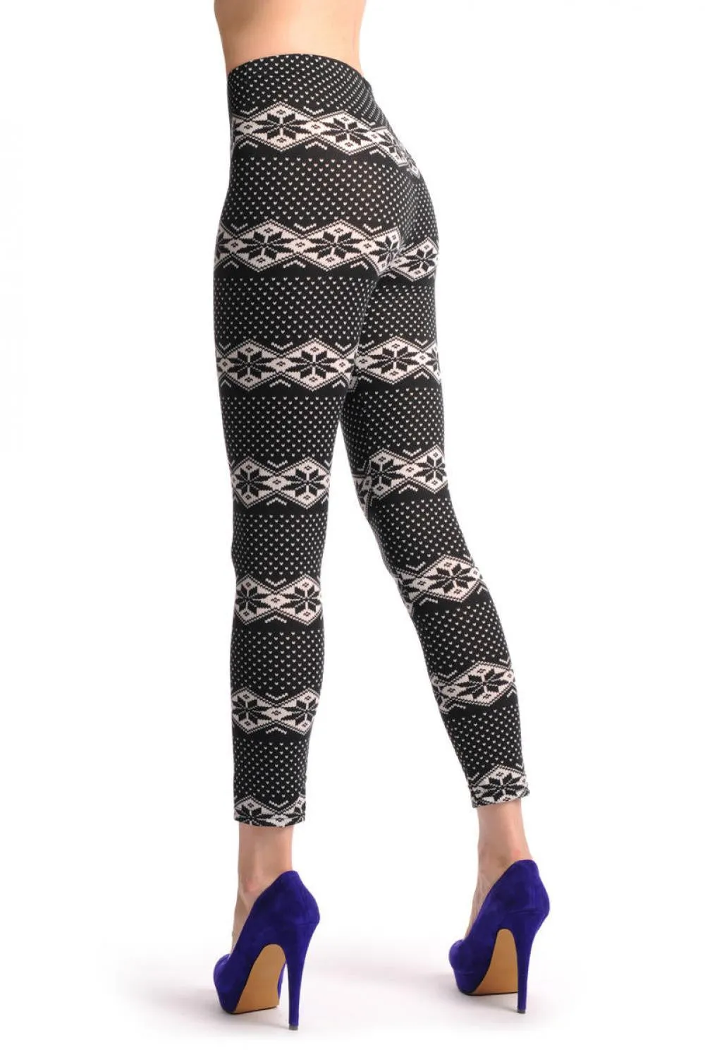 Black & White Aztec Jacquard Knit Print