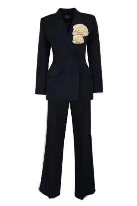 BLACK HOURGLASS SUIT SET