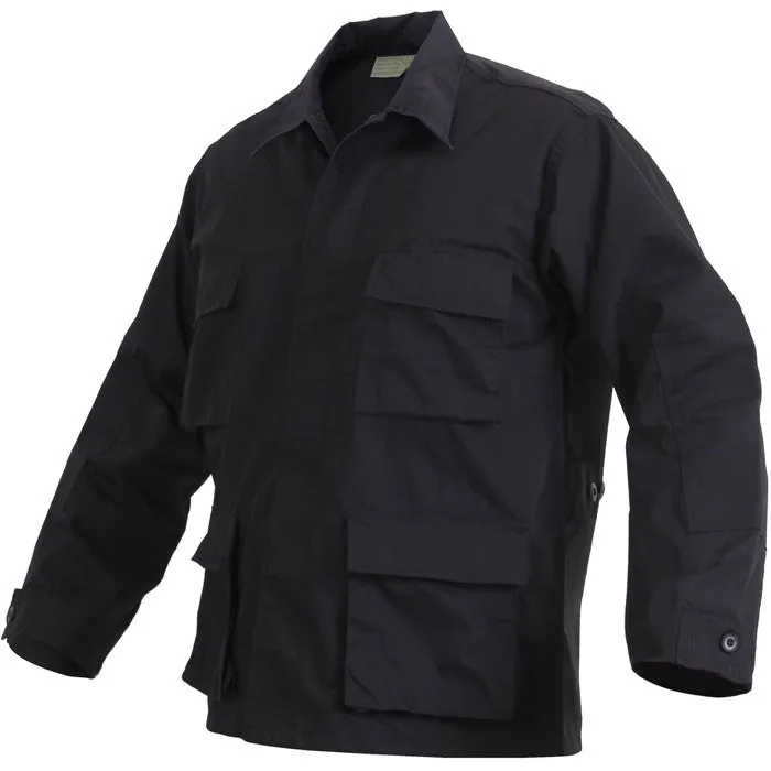 Black - Military BDU Shirt - Polyester Cotton