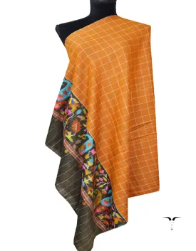 Black Yellow and Red kani Pashmina Shawl 7207