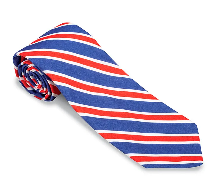 Blue/Coral Clearwood Stripes Necktie - F5273