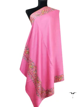 bubblegum pink embroidery Pashmina shawl 8668