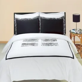 Burbank Embroidered Cotton 3-Piece Duvet Cover Set