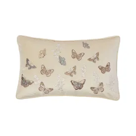 Butterfly Lemon Applique Boudoir Cushion (30cm x 50cm)