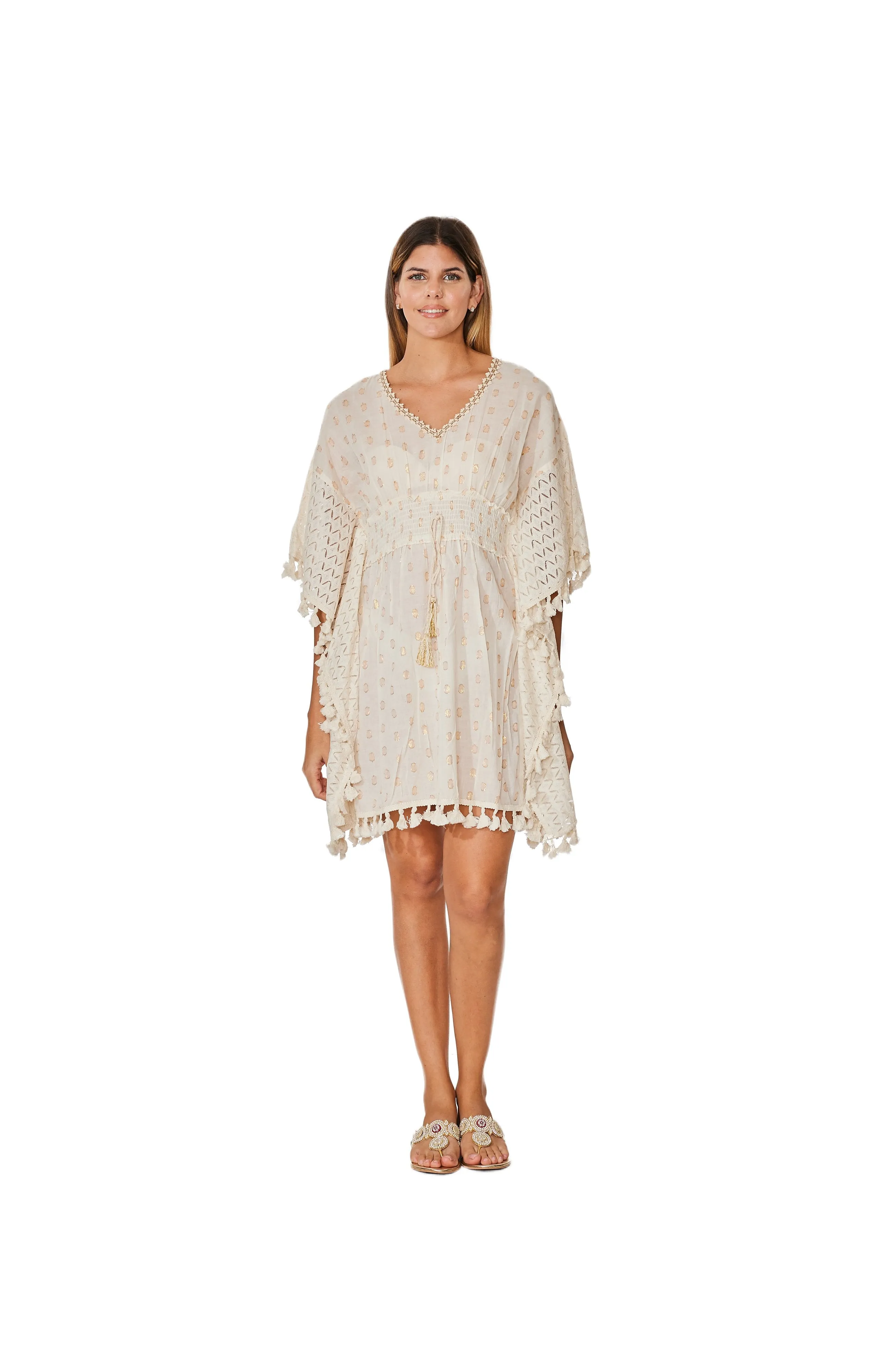 C-1624 Ivory Cotton Kaftan