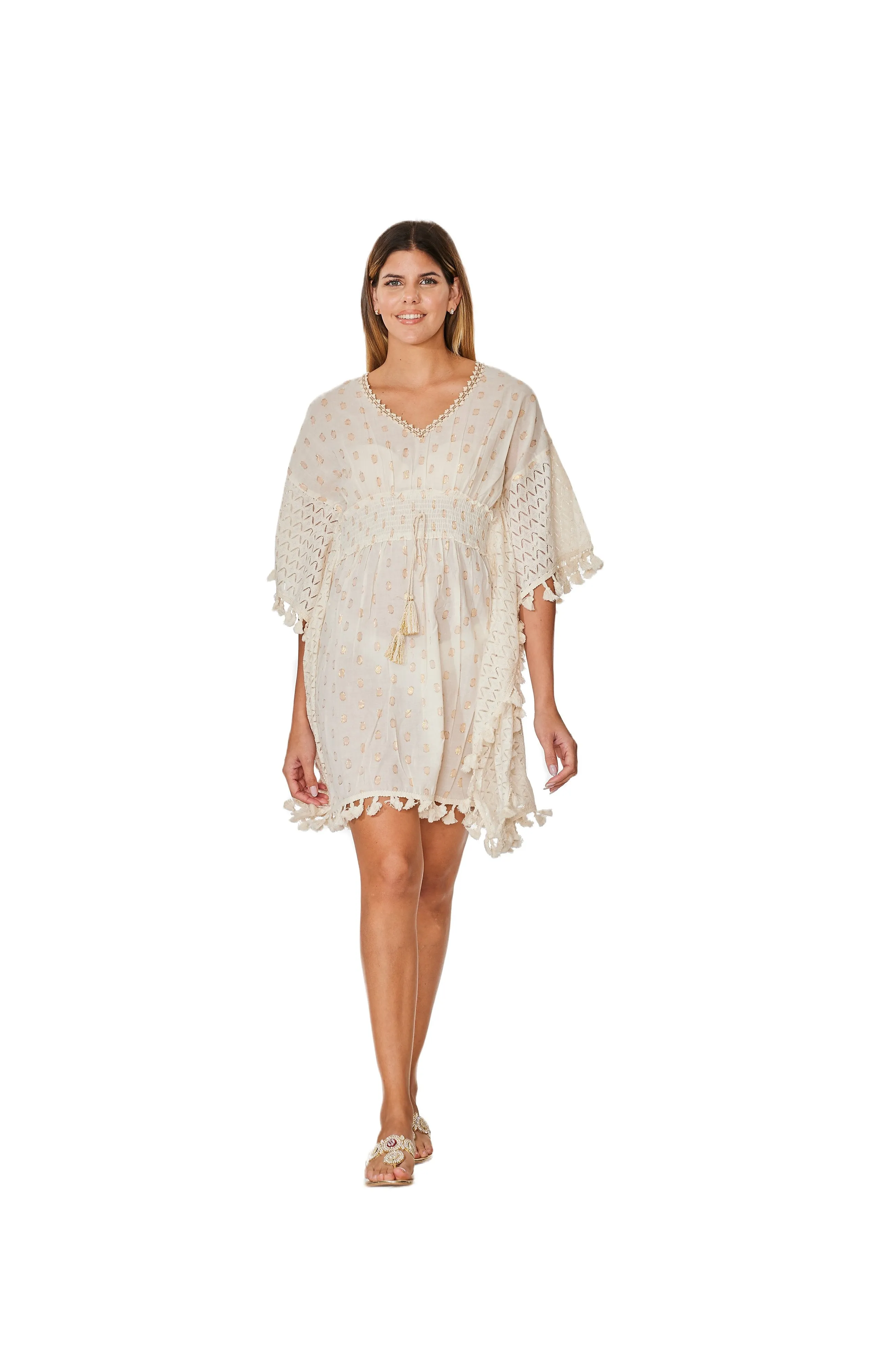 C-1624 Ivory Cotton Kaftan