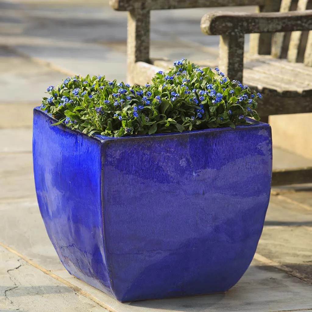 Campania International Obsit Square Planter in Riviera Blue set of 3