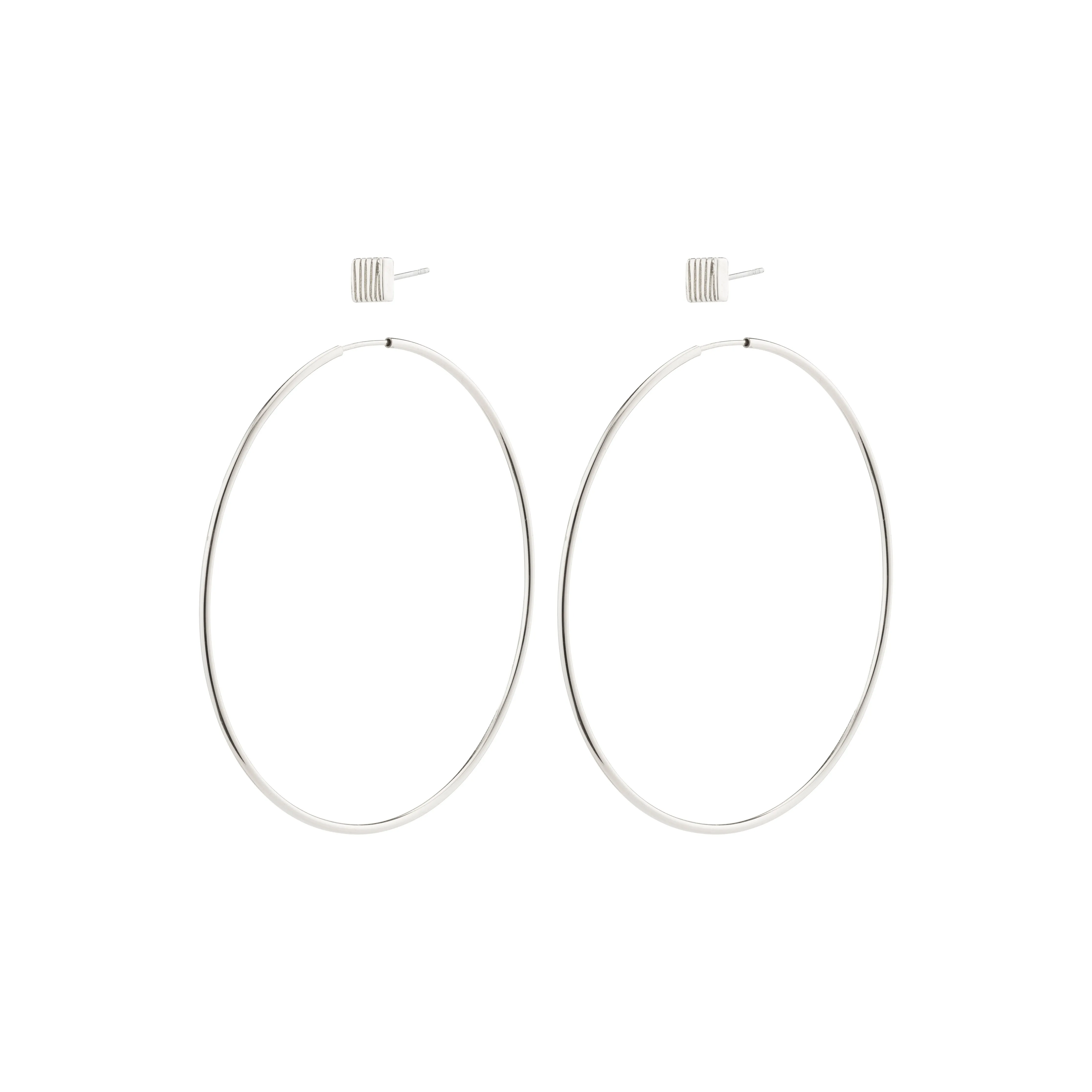 CARE recycled hoop & stud earrings 2-in-1 set silver-plated