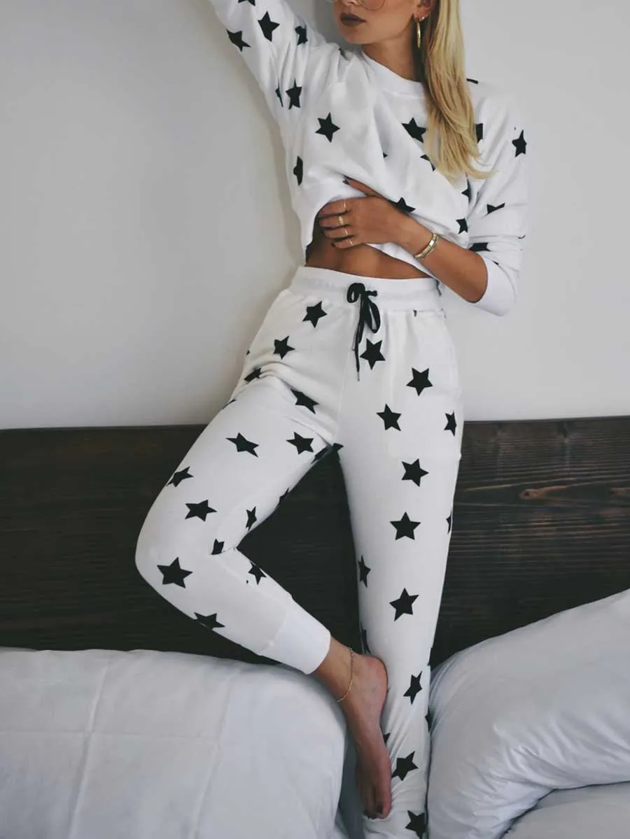 Casual Printed Long Sleeve Suit