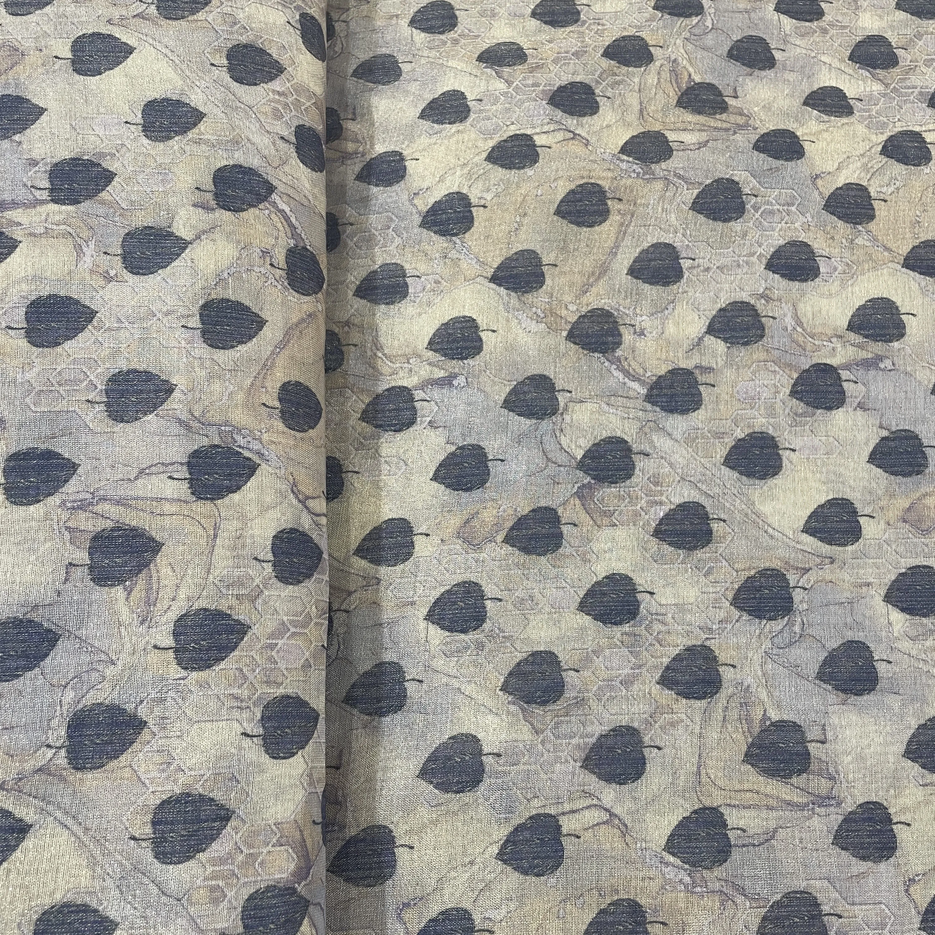 Classic Cream Blue Floral Print Zari Organza Fabric