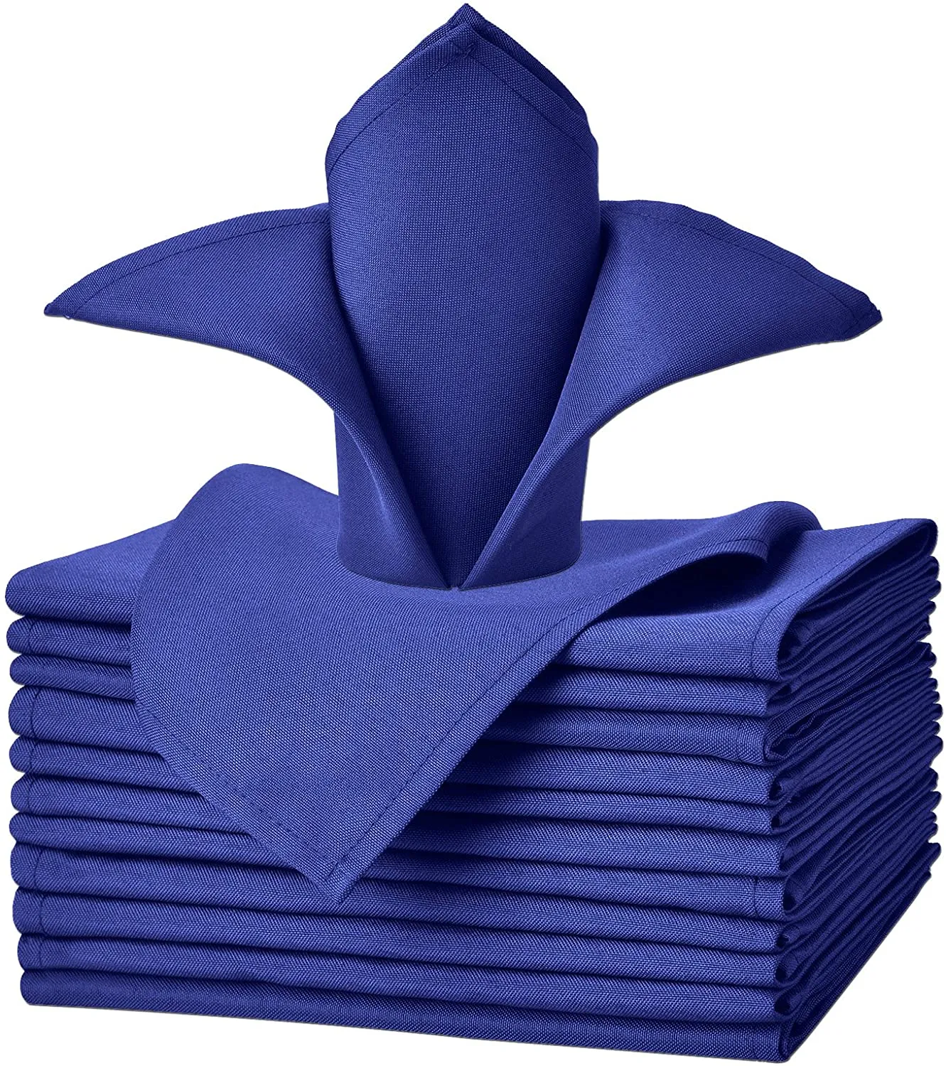 Cloth Napkins - Set of 12 Pieces Solid Polyester Table Napkins - Soft Washable and Reusable