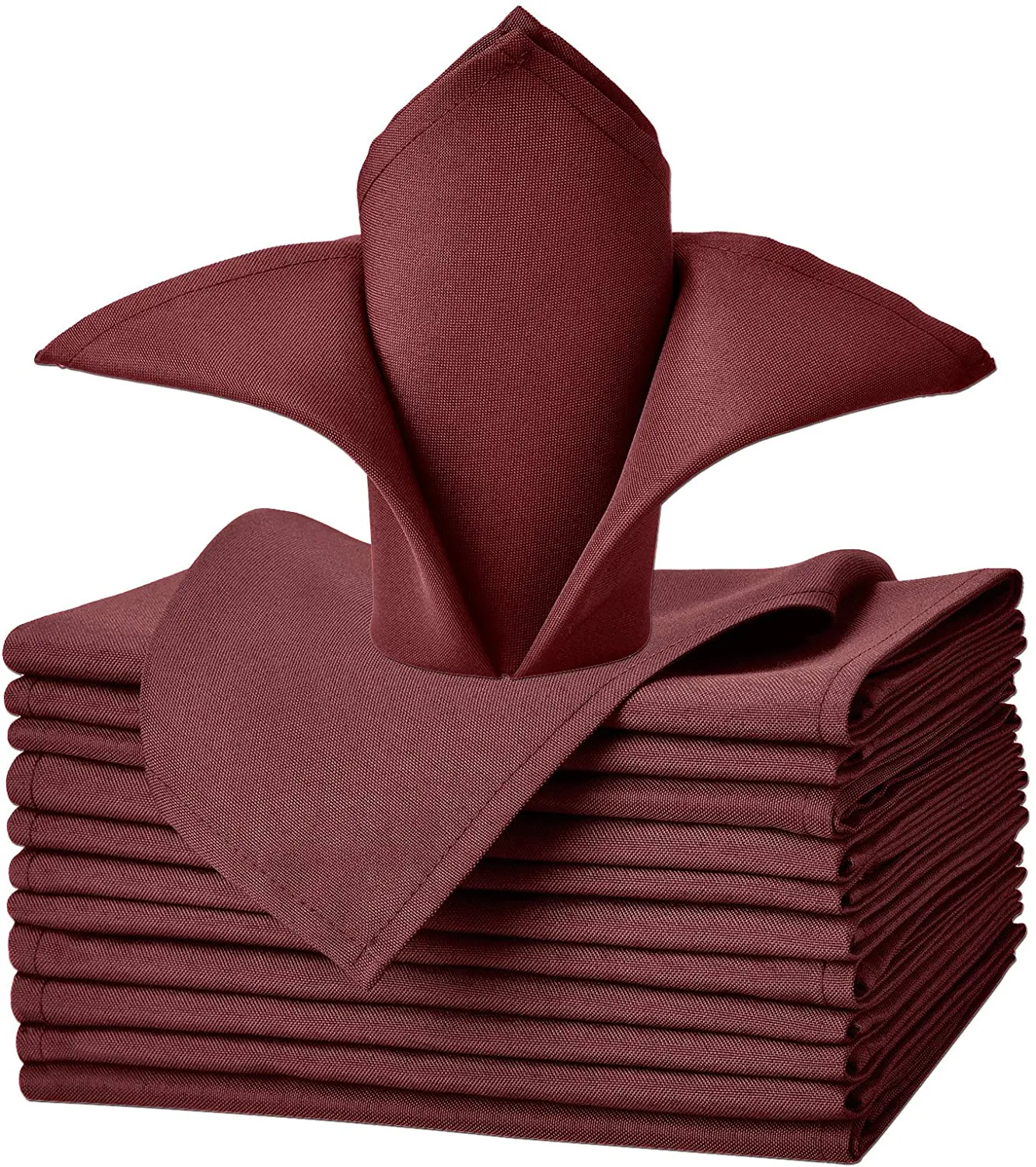 Cloth Napkins - Set of 12 Pieces Solid Polyester Table Napkins - Soft Washable and Reusable