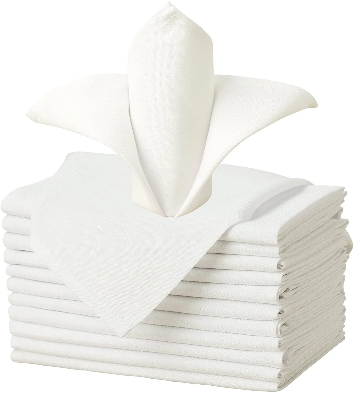 Cloth Napkins - Set of 12 Pieces Solid Polyester Table Napkins - Soft Washable and Reusable