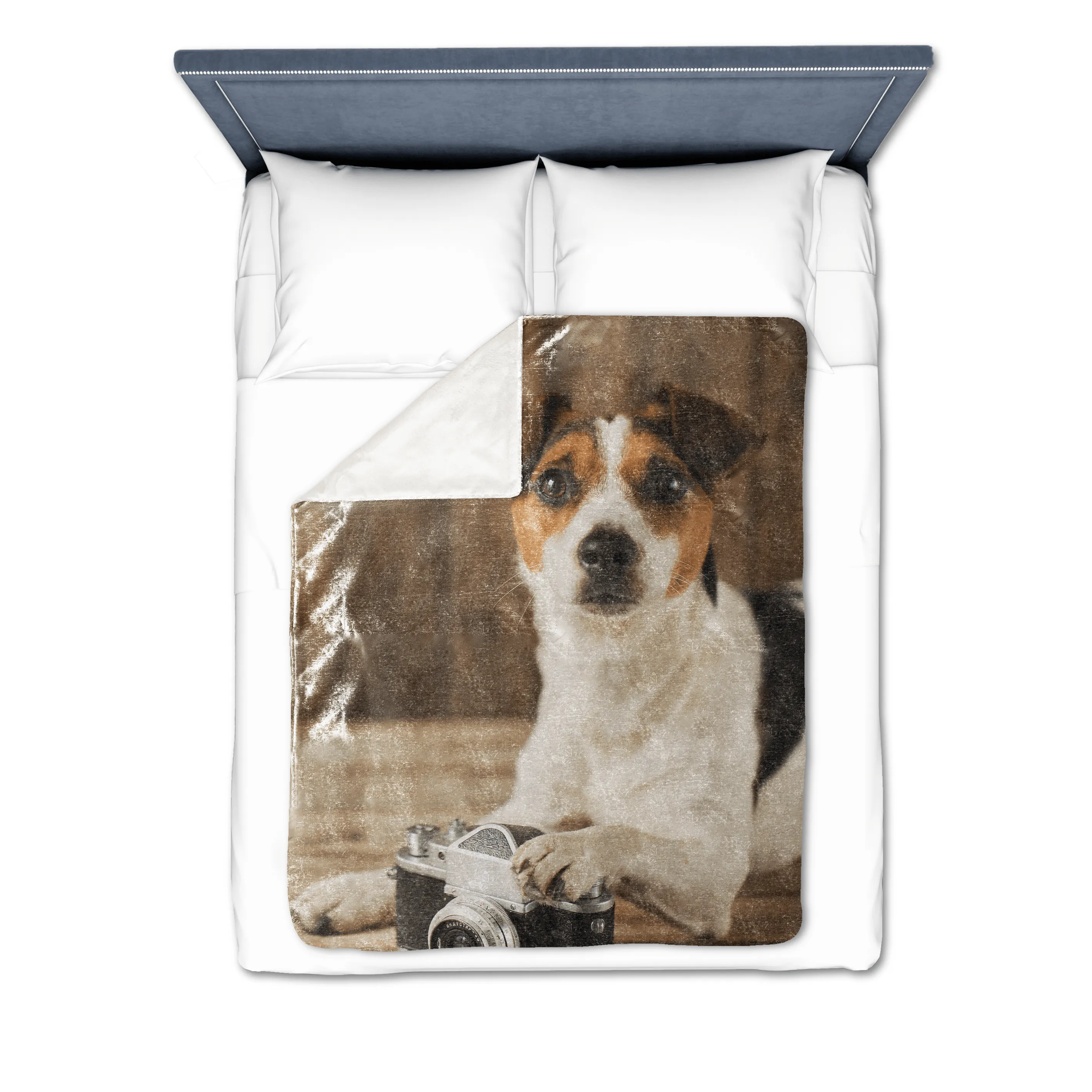 Collage You Had Us At Woof Premium Fleece Photo Blanket