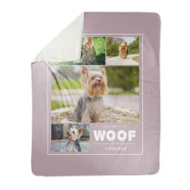 Collage You Had Us At Woof Premium Fleece Photo Blanket