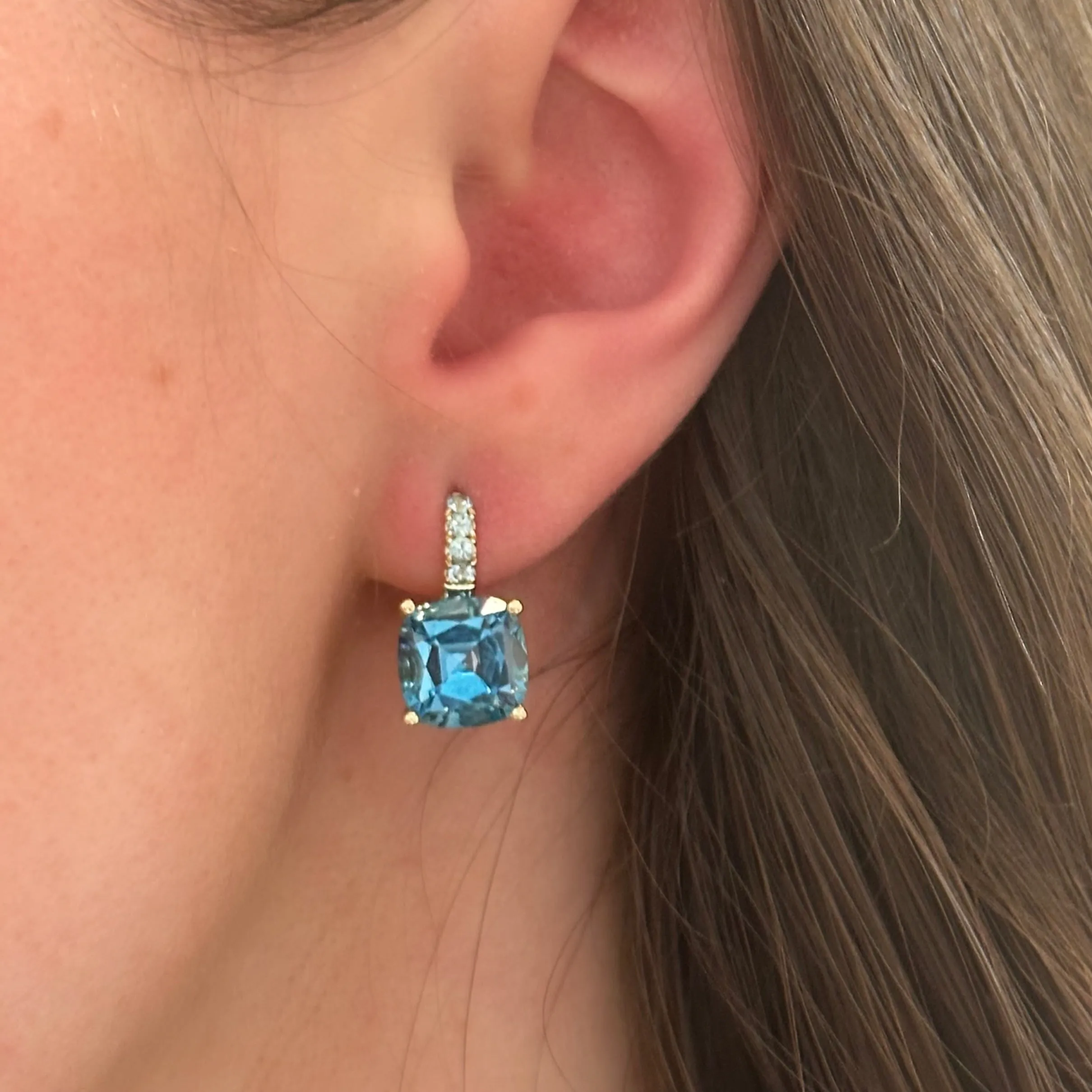 Color Candy London Blue Topaz & Blue Topaz Drop Earrings