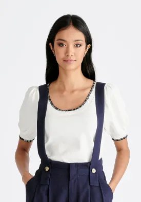 Contrast Whipstitch Top